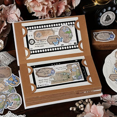 Vintage Flower Message Card Cowhide Notes 45 Sheets Boxed