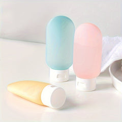 3pcs Travel Sub Bottle Toiletries Makeup Shampoo Shower Gel Portable