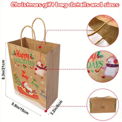 Christmas Gift Bag Striped Tote Party Holiday Candy Tote Bag Pack of 24
