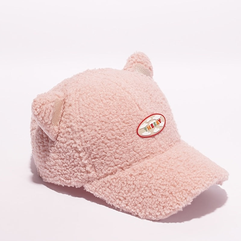 Cat Ears Plush Baseball Cap Lightweight Coldproof Warm Sun Hat