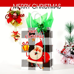 6pc Christmas Gift Bag Set with 12pcs Large Wrapping Papers in Red & Green