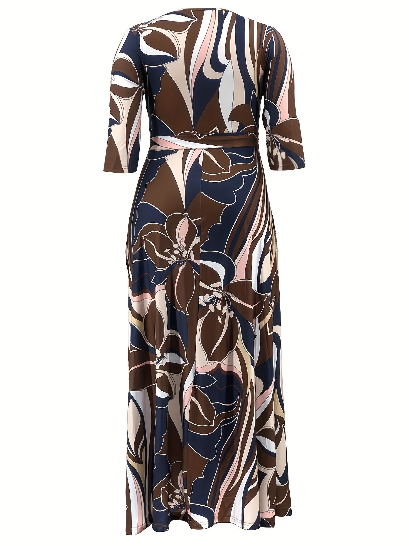 Floral Print Maxi Dress With Belt