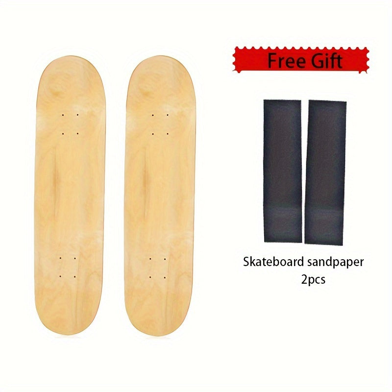 Maple Wood Skateboard Deck With Sandpaper Stickers