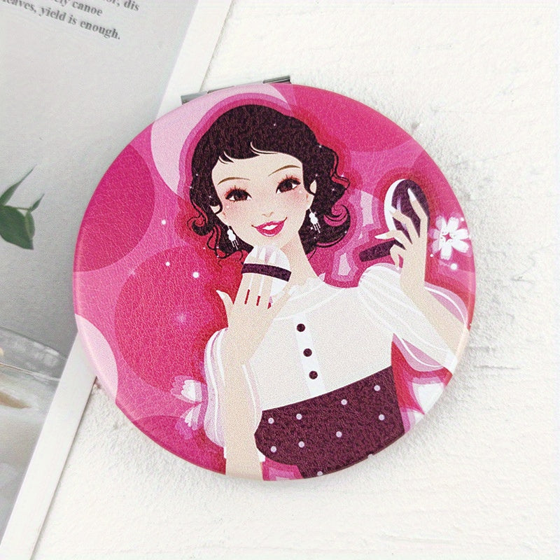 Circular Makeup Mirror Folding Double Sided Pocket Mirror Girl Gift