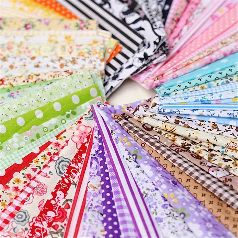 30/50pcs DIY Floral Cotton Cloth Set for Handcraft Random Patterns
