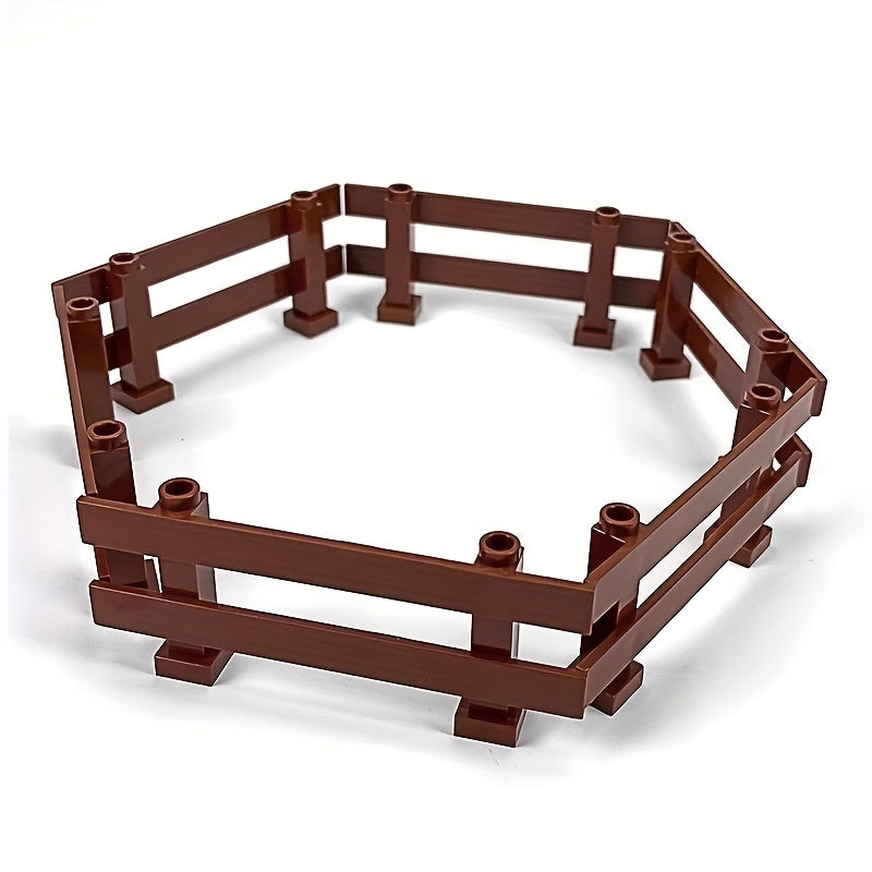 12pcs Building Block Farm Fence DIY Animal Scene Play Toy