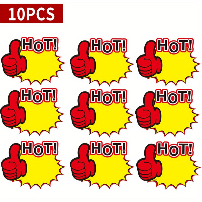 10pcs Merchandise Label Tag Supermarket Advertising Paper Tag