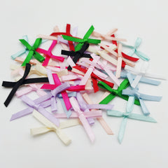 50pcs Mini 3mm Wide Ribbon Bows Christmas Decorative Satin Ribbon Tail Bow