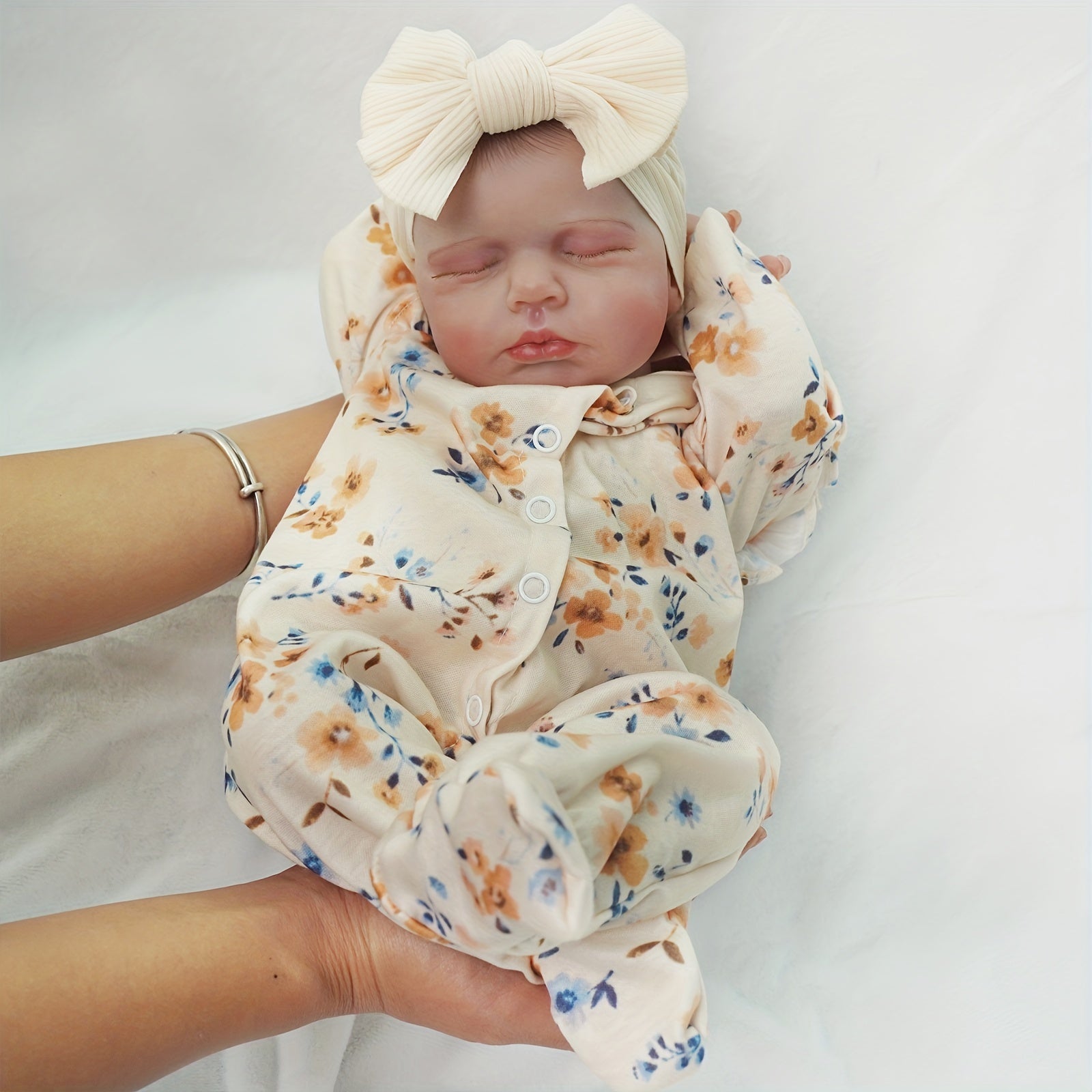 Handcrafted 43" Reborn Youngsters Girl Doll with Yellow Floral Outfit