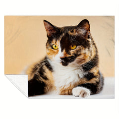 Yellow Cat Blanket Soft Flannel Blanket for Couch Bed