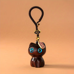 Sandalwood Cat Keychain for Men and Women