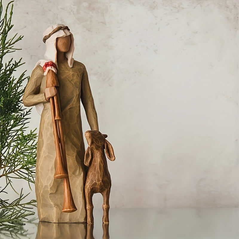 Retro Resin Crafts Shepherd Portrait Ornament