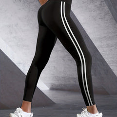 Solid Cropped Yoga Leggings Sports Fitness Running & High Stretchy Pants