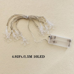Snowflake LED String Lights 10 Lights 1.5m
