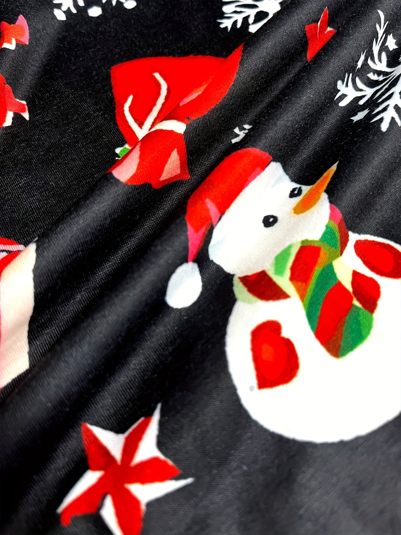 Christmas Print Long Sleeve Open Front Longline Cardigan