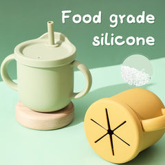 Baby Learning Drink Cup Two-in-one with Double Handle Anti-fall Snack Cup