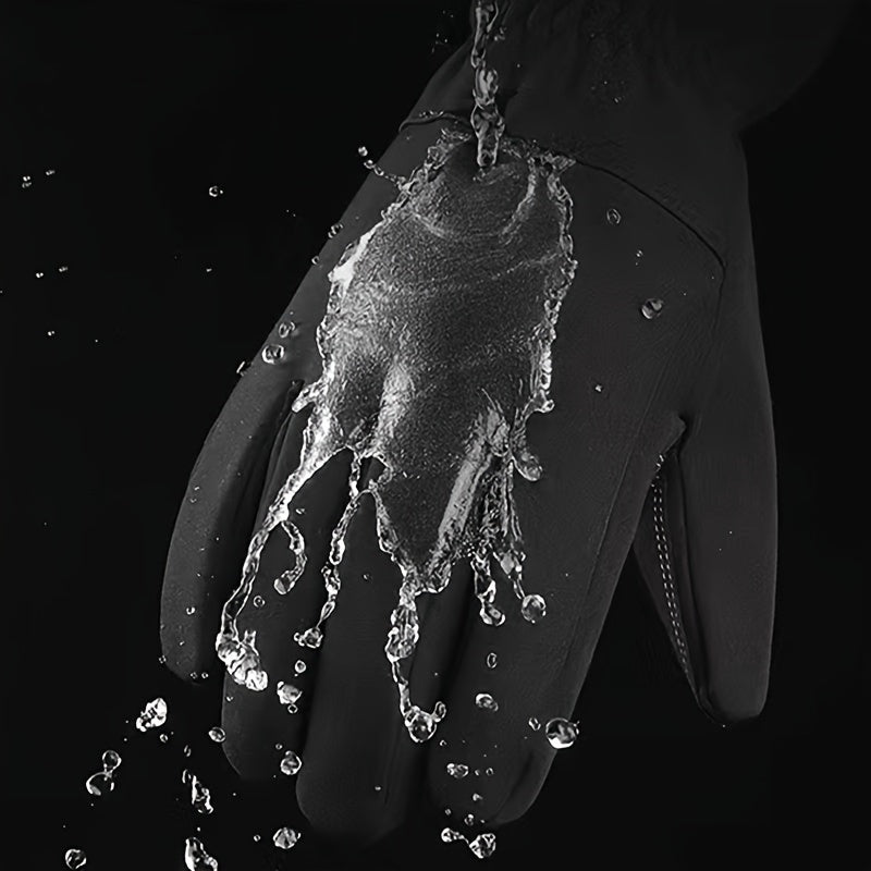 Velvet Windproof Waterproof Touch Screen Cycling Gloves Coldproof Non Slip Warm