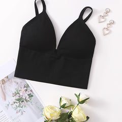Backless Cami Crop Top Slim Fit V-Neck Sexy Lingerie
