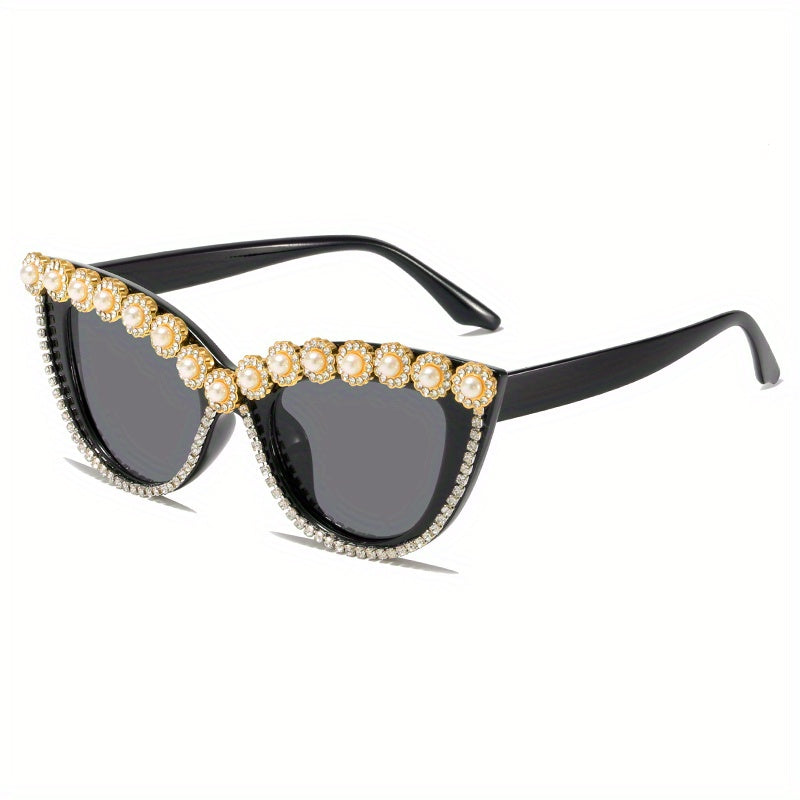 Boho Rhinestone Cat Eye Sunglasses for Women UV400