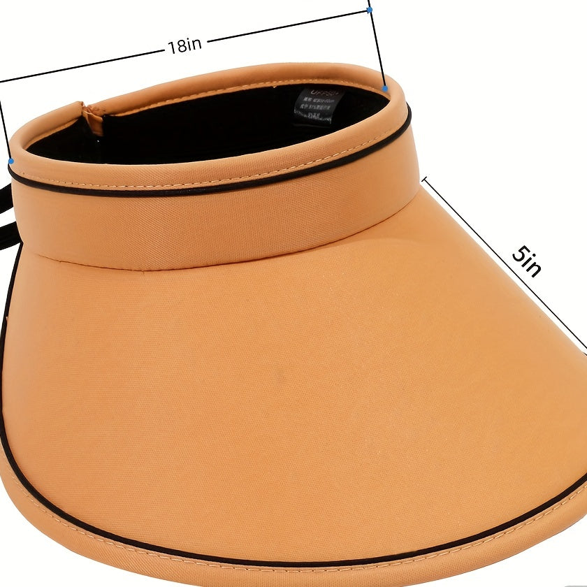 Double Visor Hat Wide Brim Drawstring UV Protection Sun Hat for Women