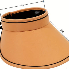 Double Visor Hat Wide Brim Drawstring UV Protection Sun Hat for Women