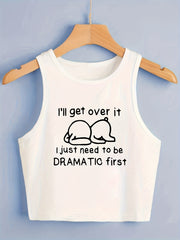 Inspirational Letter Print Tank Top for Summer Women's Clothing