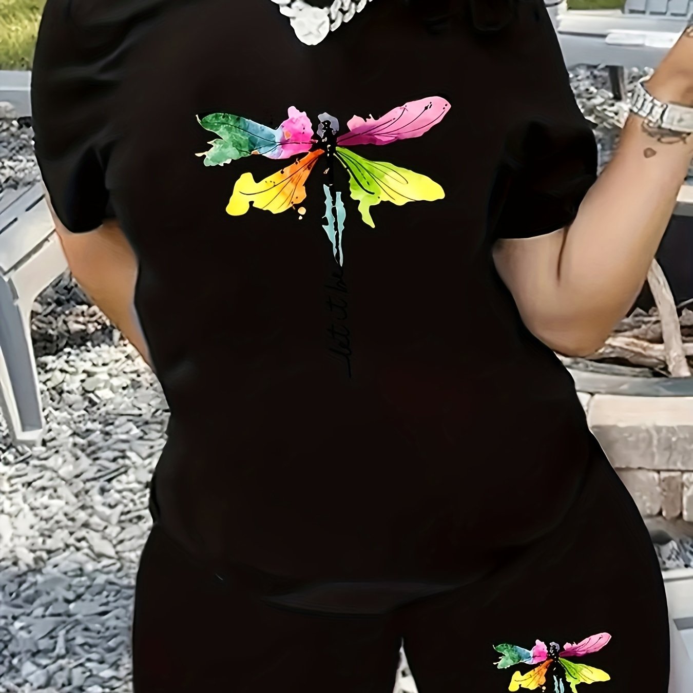 Horror Cartoon Top & Shorts Outfits 2 Piece Set