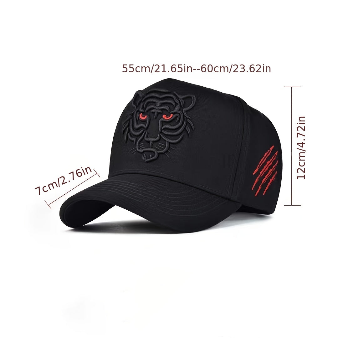Tiger Head High Top Baseball Cap Men's Women's Plus Size Peaked Cap