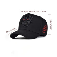 Tiger Head High Top Baseball Cap Men's Women's Plus Size Peaked Cap