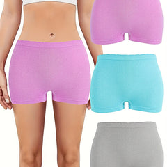 3pcs Soft Boyshort Panties Comfortable Intimates Women's Lingerie