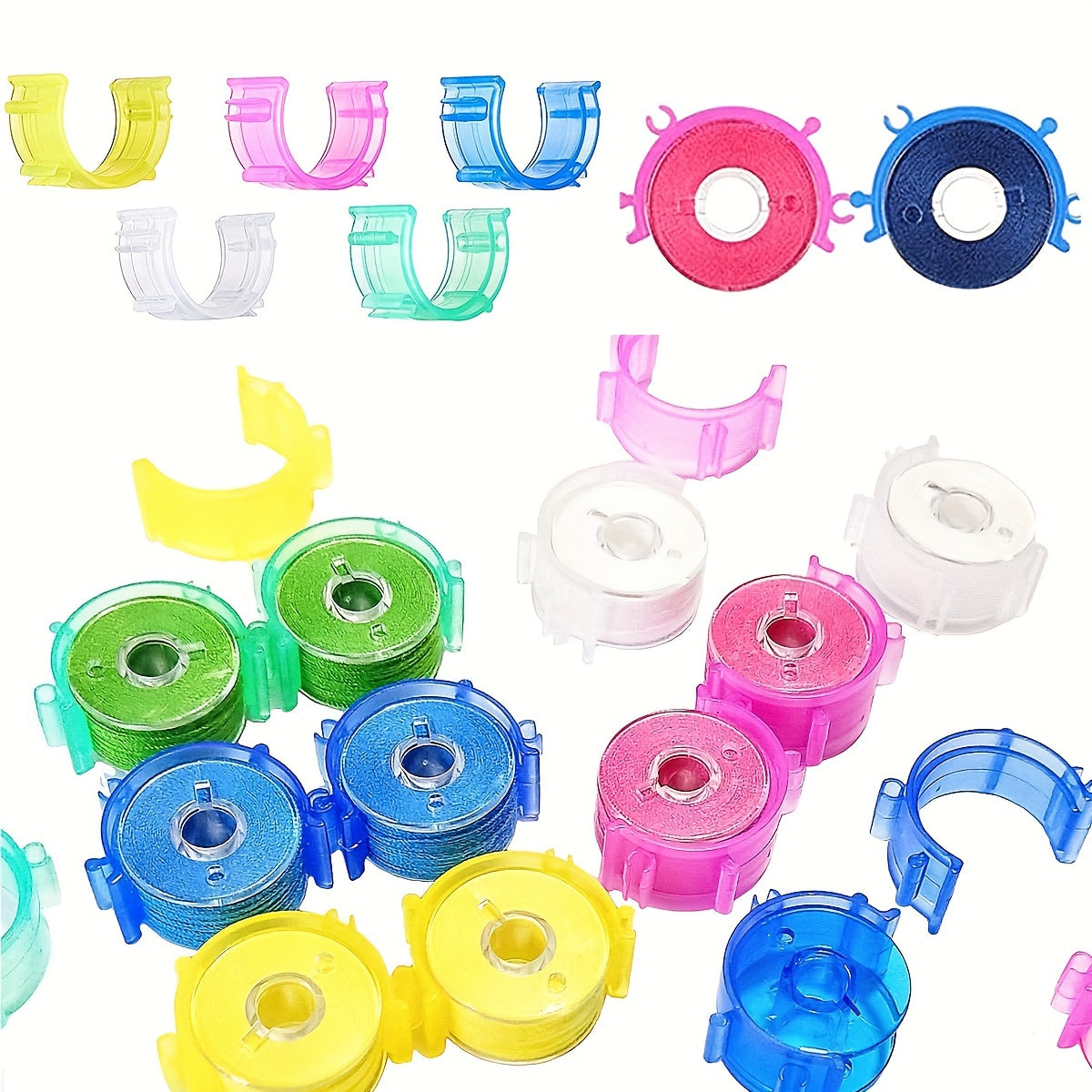 Transparent Sewing Thread Spools Clips - Set of 80