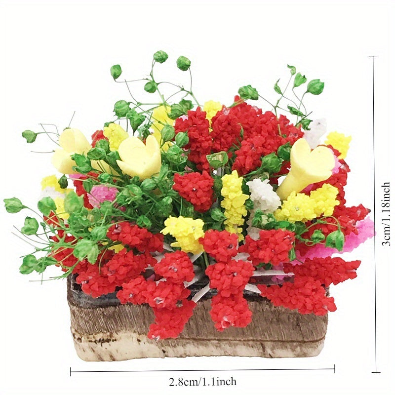 12 Dollhouse Garden Scene Set Mini Potted Plants Micro Landscape Decoration DIY