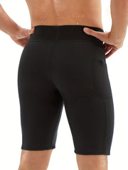 Men's Sauna Sweat Elastic Shorts for Sports Gym & Yoga