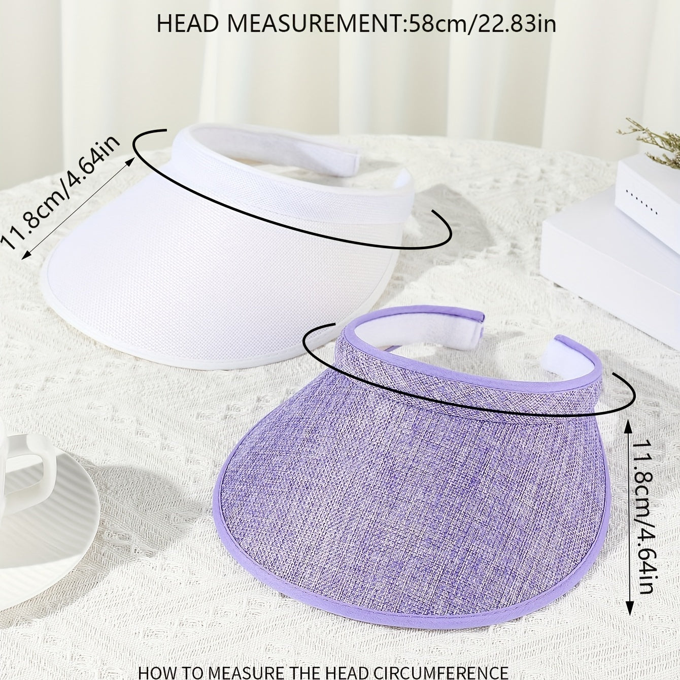 2pcs Sun Visor Hat UV Protection Wide Brim Hat for Women