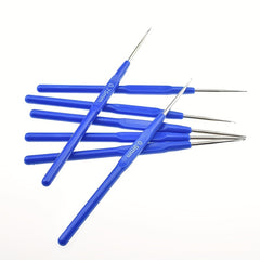 8pcs Small Crochet Hooks Steel Needles Kit Lace Crochets Set Plastic Handle