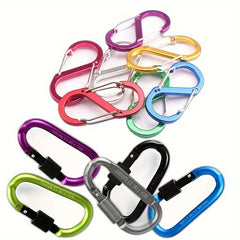 11pcs Aluminum D-ring Carabiner Clip Keychain Buckle