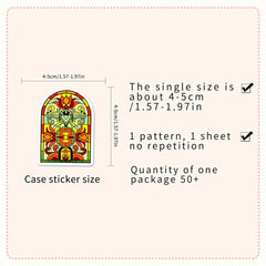 50pcs Colorful Glass Cartoon Doodle Skateboard Waterproof Stickers