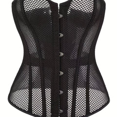 Mesh Corset Bustier Tummy Control Lace Up Body Shaper Women's Lingerie
