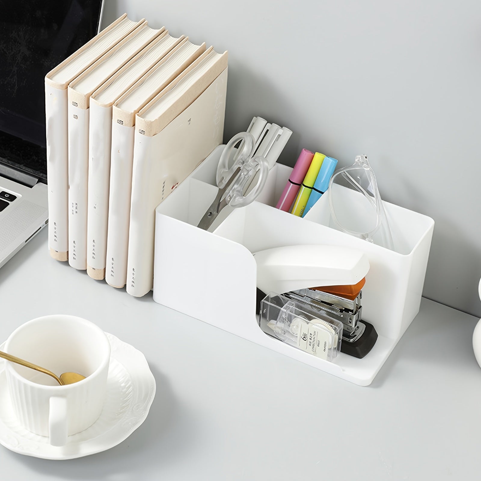 Retractable Plastic Desktop Storage Box Stationery Organizer