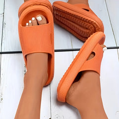 Women's Soft Open Toe Pillow Slides Indoor/Outdoor Non Slip Shoes