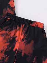 Tie Dye Set T Shirt & Shorts Set Casual Outfit For Boys