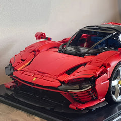 Red Sports Car Building Block Toy Set for Adults