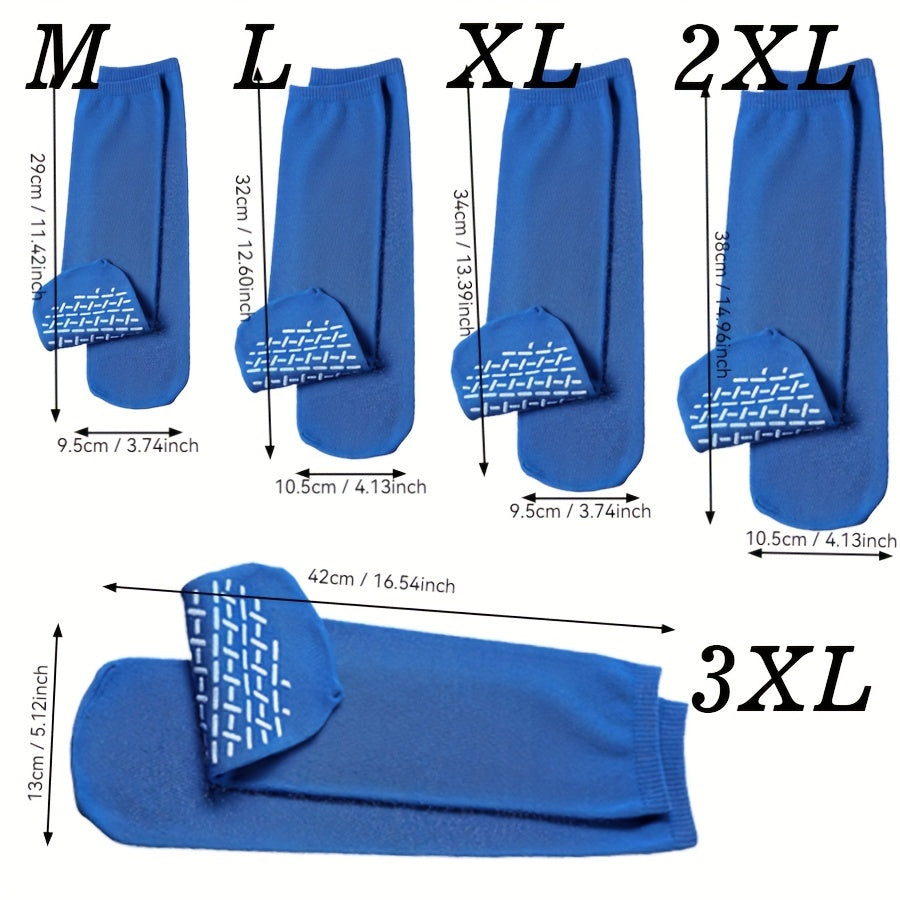 Non Slip Hospital Grip Socks - 1 Pair, Men/Women, Diabetic Socks, Wide Stretch