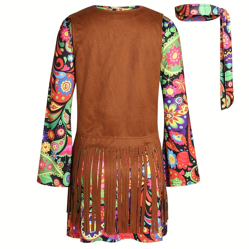 70s 80s Retro Disco Hippie Performance Costume Set
