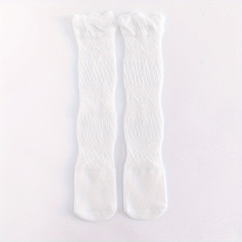 Baby Girls Mesh Lace Over Knee Stockings Breathable Anti Mosquito Socks