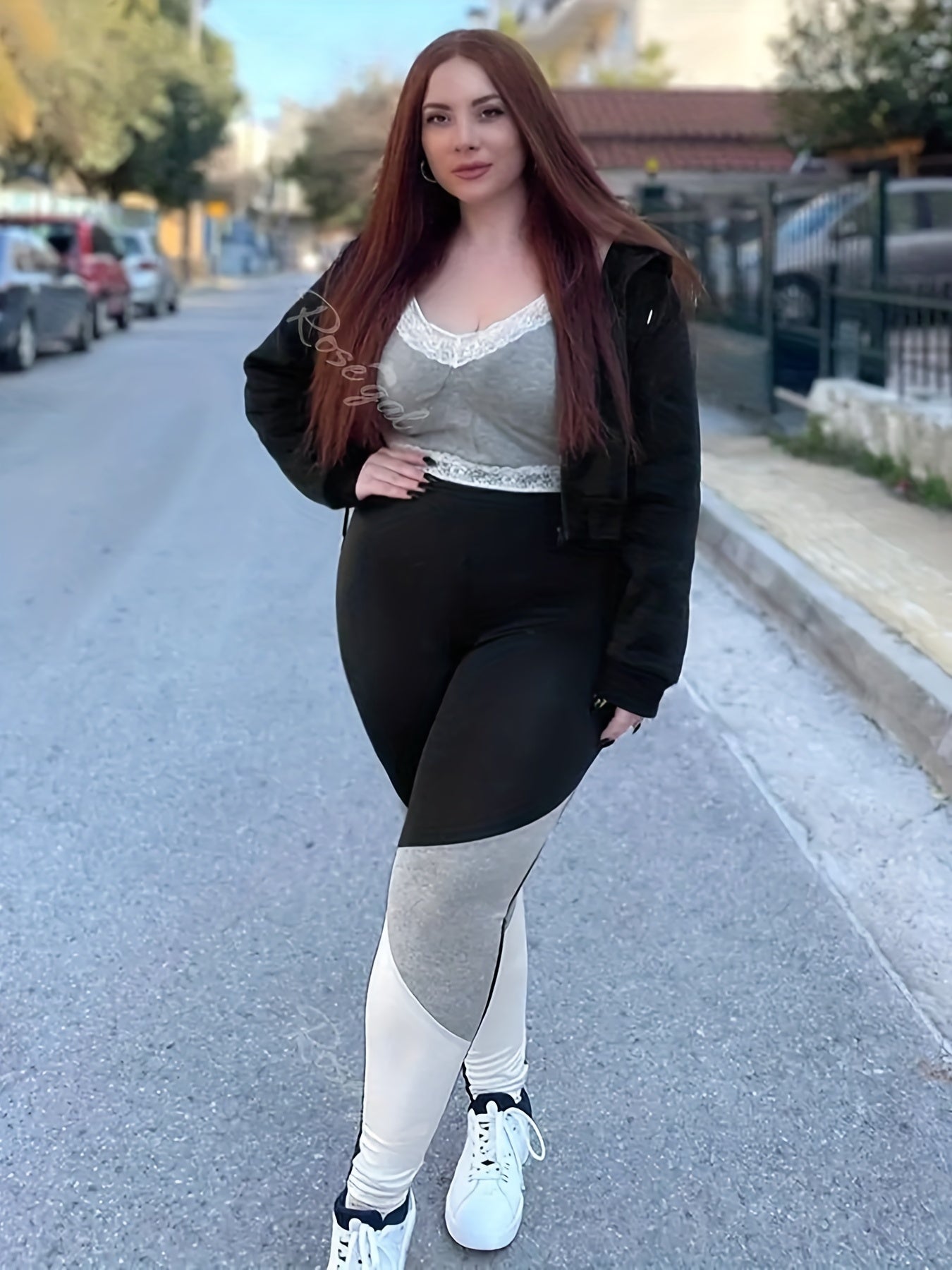 Colorblock High Rise Skinny Leggings