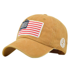 Embroidered American Flag Baseball Cap Soft Top Sun Visor Hat