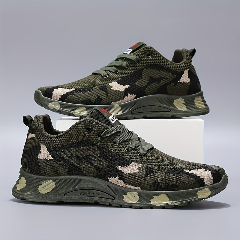 Men's Camouflage Knitted Lightweight Sneakers For Running