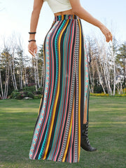 Elastic Waist Split Skirt Casual Solid Skirt for Spring & Summer