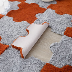 6pcs Plush Shag Puzzle Floor Mat Bay Window Seat Carpet Anti Slip Washable